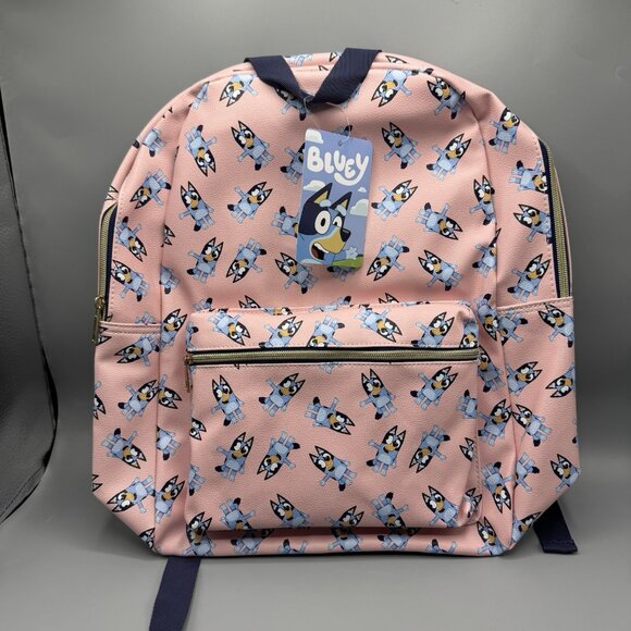 Bluey Pink Allover Print Backpack NEW